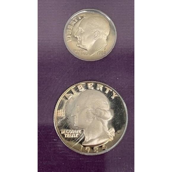 1984 S US Mint Proof Set 5 Coins Original Box & COA Kennedy Half Dollar - Picture 5 of 8